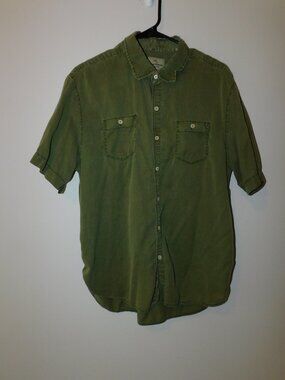 Tommy Bahama mens green cotton short sleeve shirt - Large